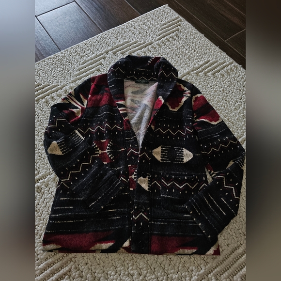 LRL RALPH LAUREN Jeans Co. JACKET PETITE AZTEC SOUTHWEST No Size Tag SMALL - Picture 2 of 6